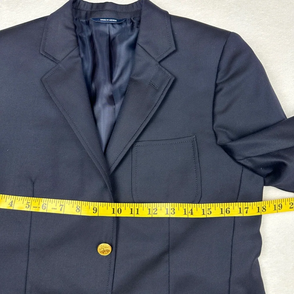 Brooks Brothers Boys Navy Blue Loro Piana Super‎ 120s Wool Blazer Jacket Size 16
